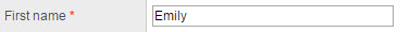 First name field with red asterisk